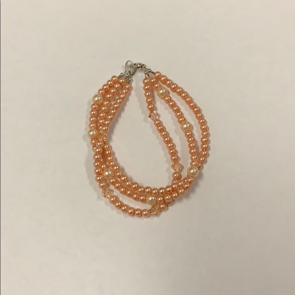 Glass Pearl twisted bracelet with Swarovski beads - Picture 1 of 4